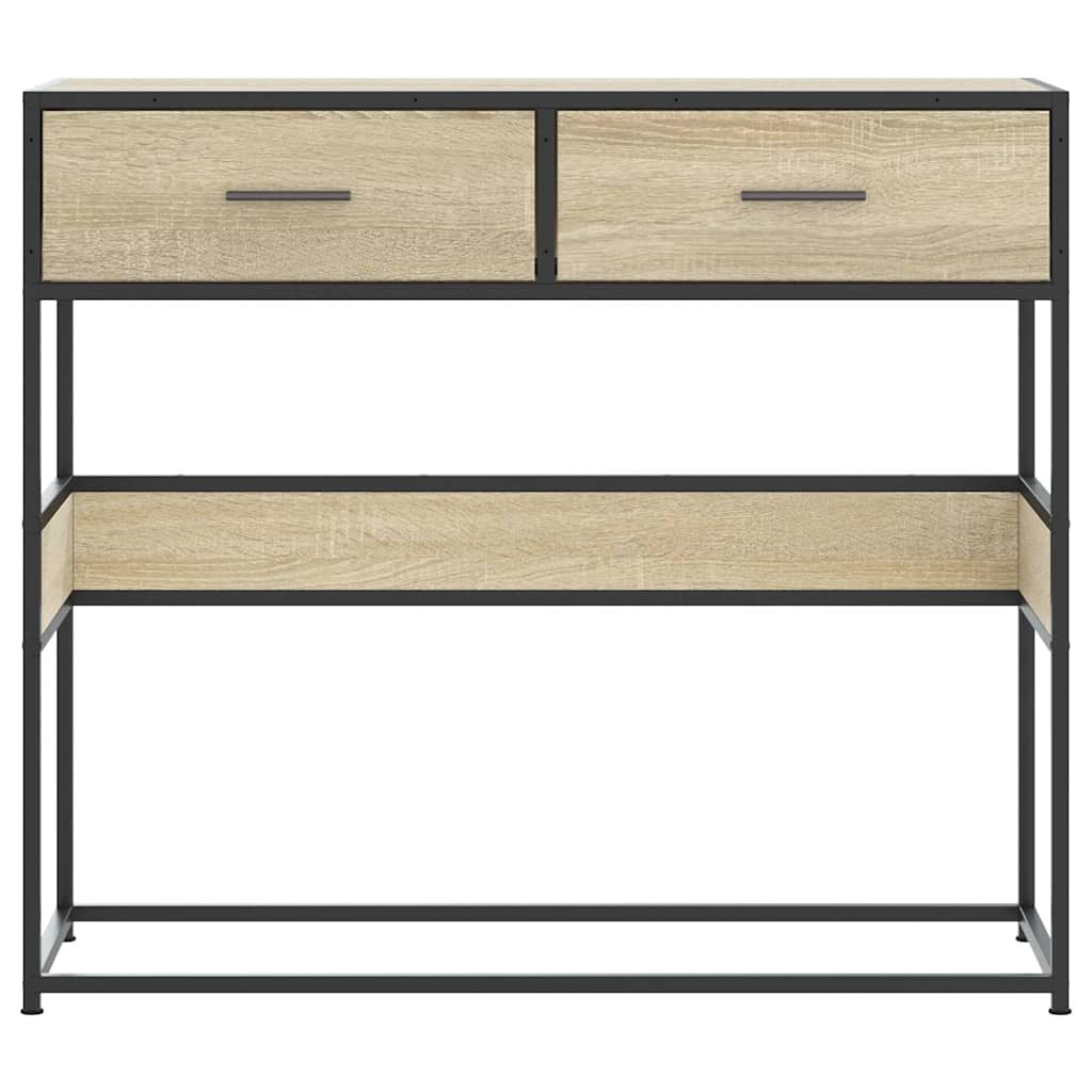 Table console chêne sonoma 90x35x80 cm bois d'ingénierie - XIOS