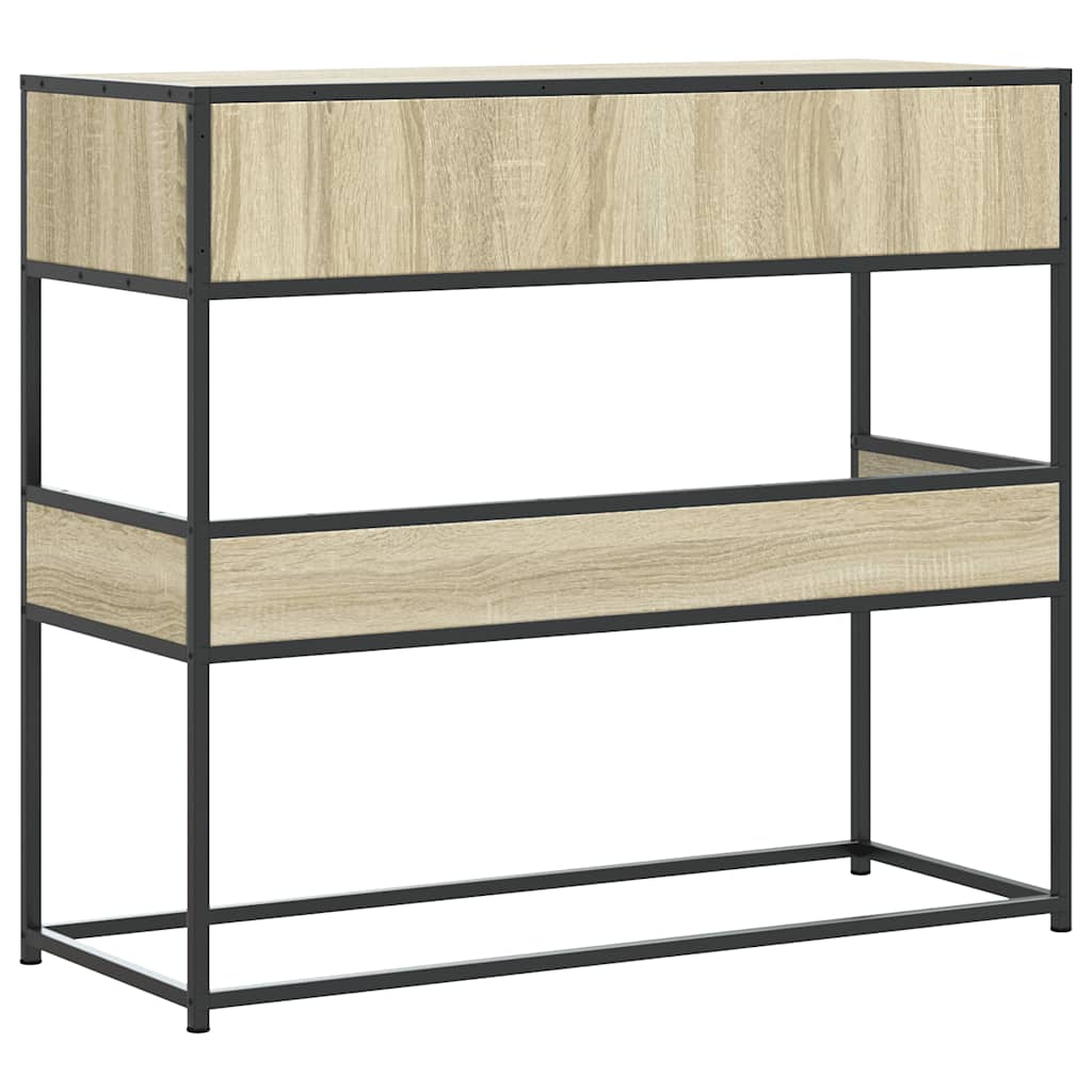Table console chêne sonoma 90x35x80 cm bois d'ingénierie - XIOS