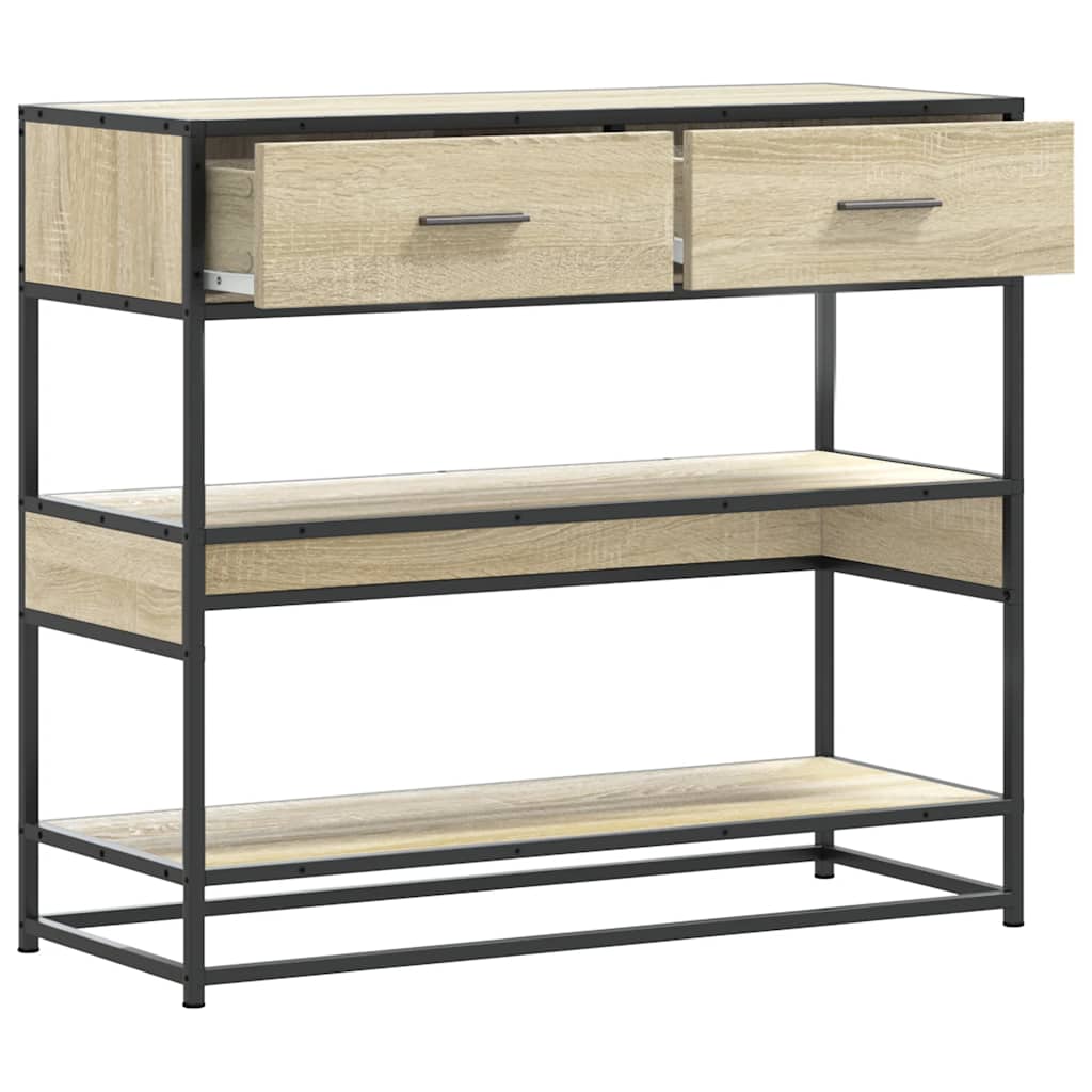 Table console chêne sonoma 90x35x80 cm bois d'ingénierie - XIOS