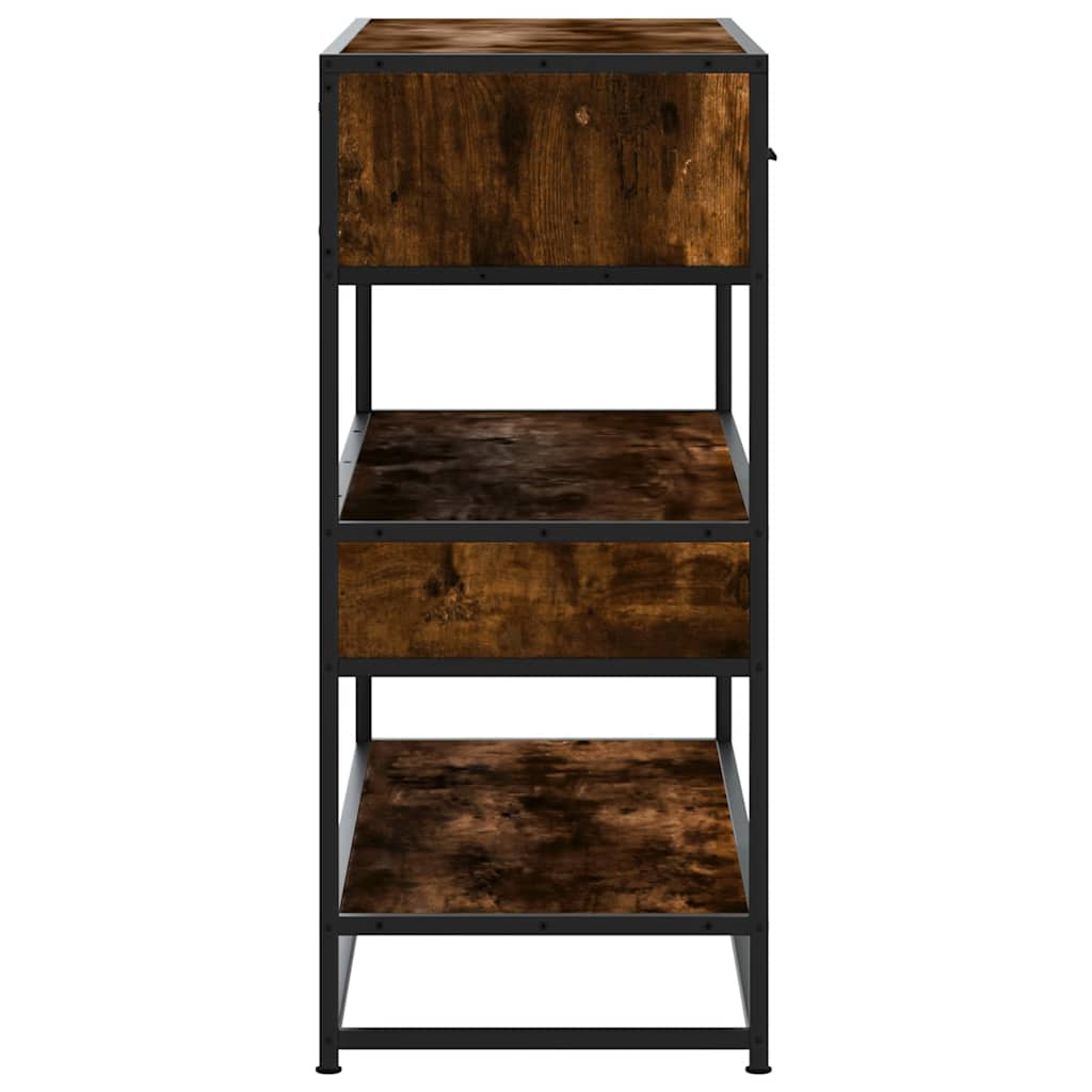 Table console chêne fumé 90x35x80 cm bois d'ingénierie - XIOS