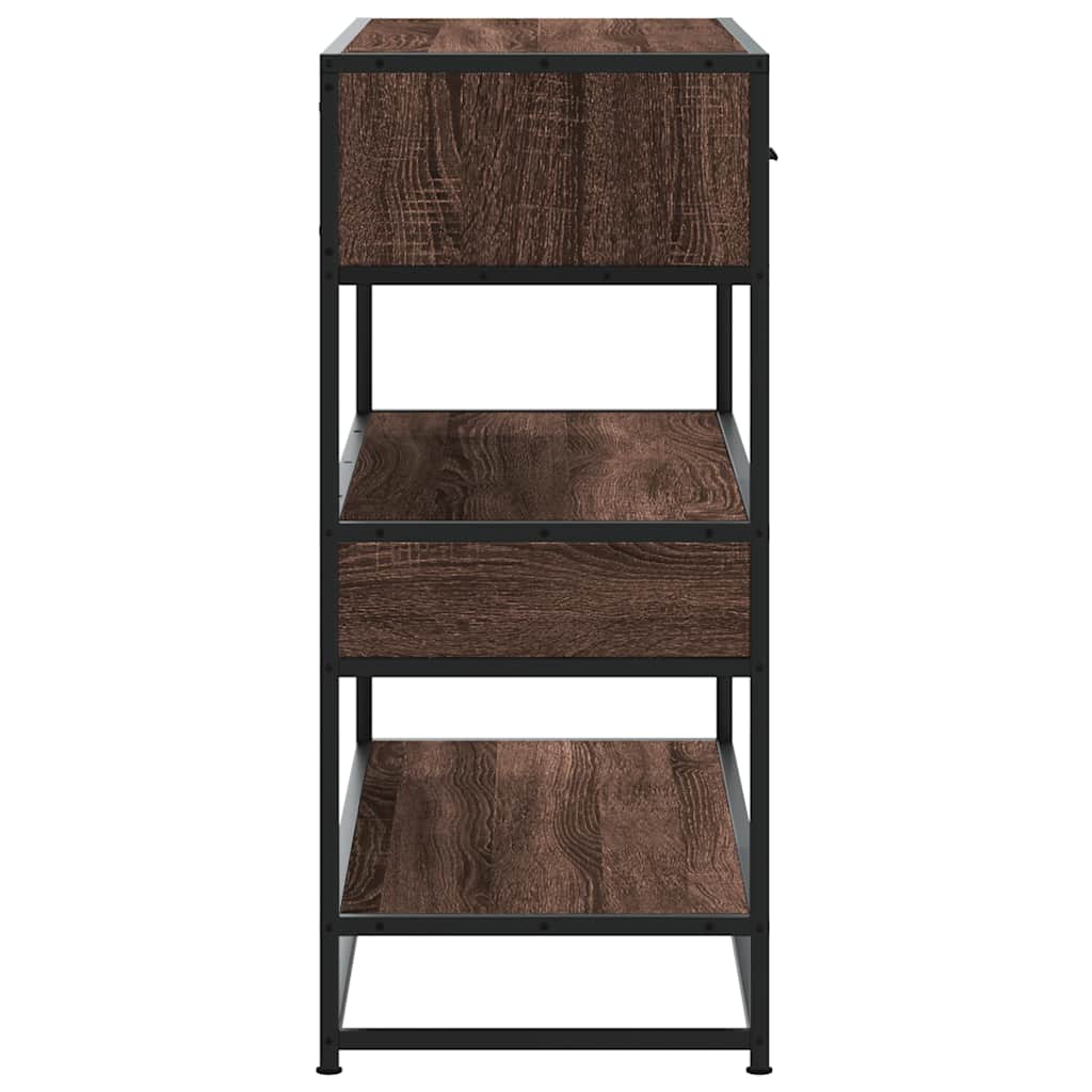 Table console chêne marron 90x35x80 cm bois d'ingénierie - XIOS