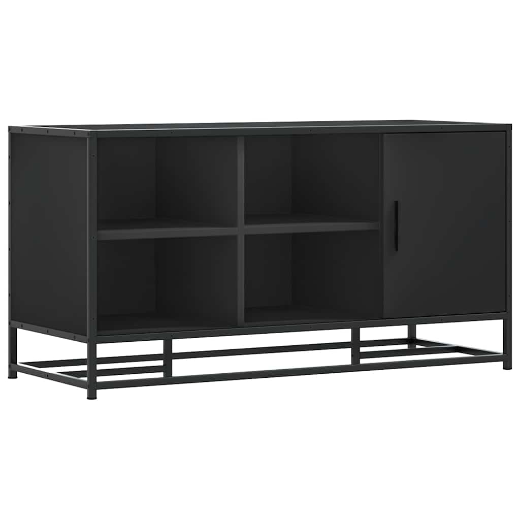 Banc à chaussures noir 100x40x53,5cm bois d'ingénierie et métal - XIOS