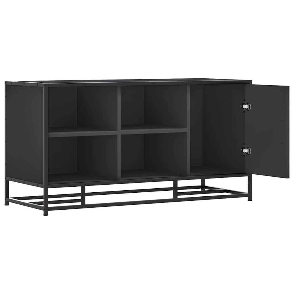 Banc à chaussures noir 100x40x53,5cm bois d'ingénierie et métal - XIOS