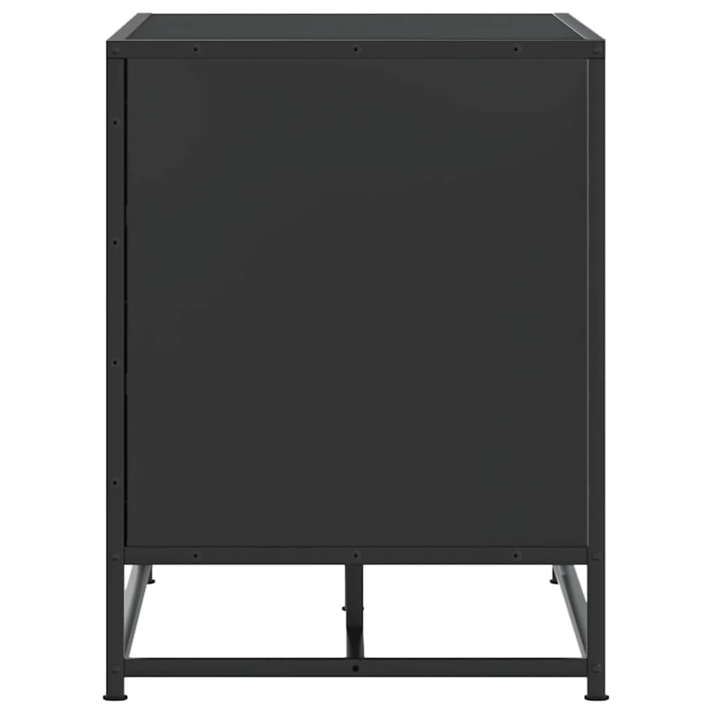 Banc à chaussures noir 100x40x53,5cm bois d'ingénierie et métal - XIOS