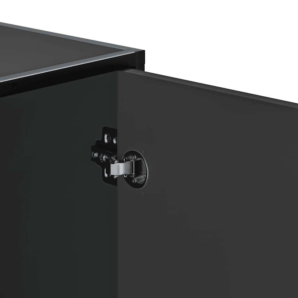 Banc à chaussures noir 100x40x53,5cm bois d'ingénierie et métal - XIOS