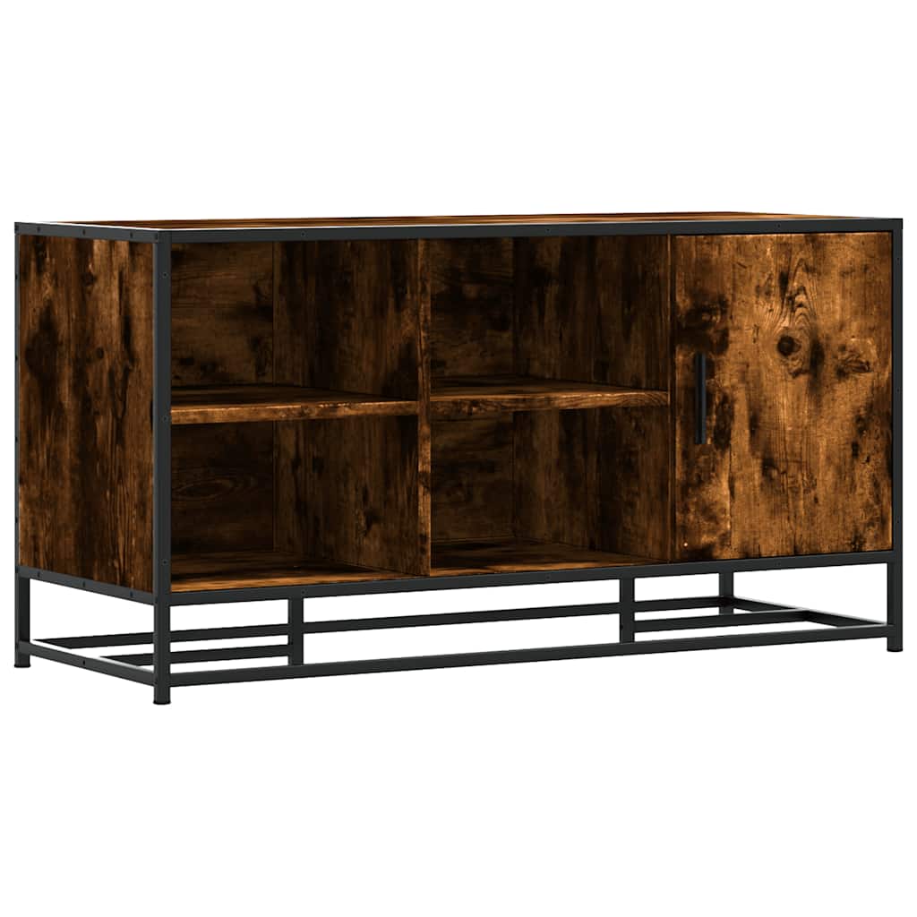 Banc à chaussures chêne fumé bois d'ingénierie et métal - XIOS