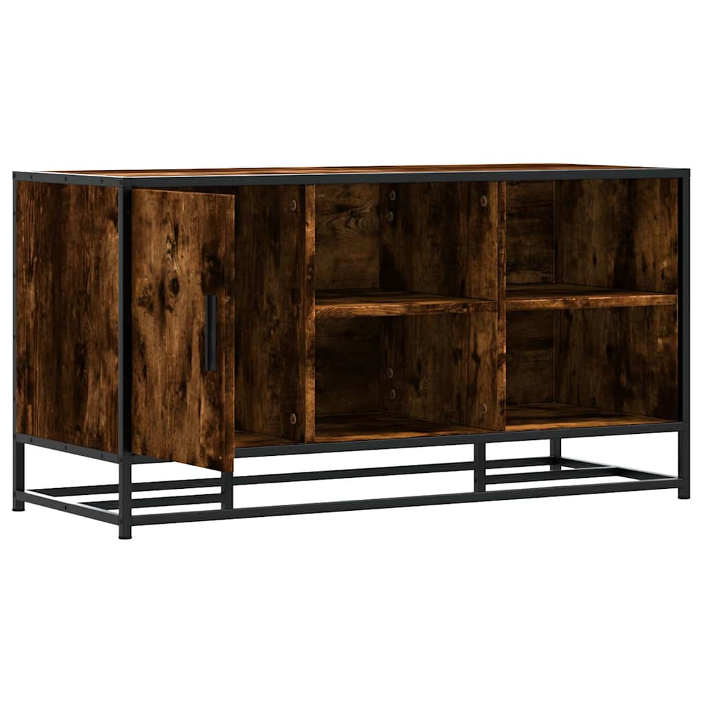 Banc à chaussures chêne fumé bois d'ingénierie et métal - XIOS