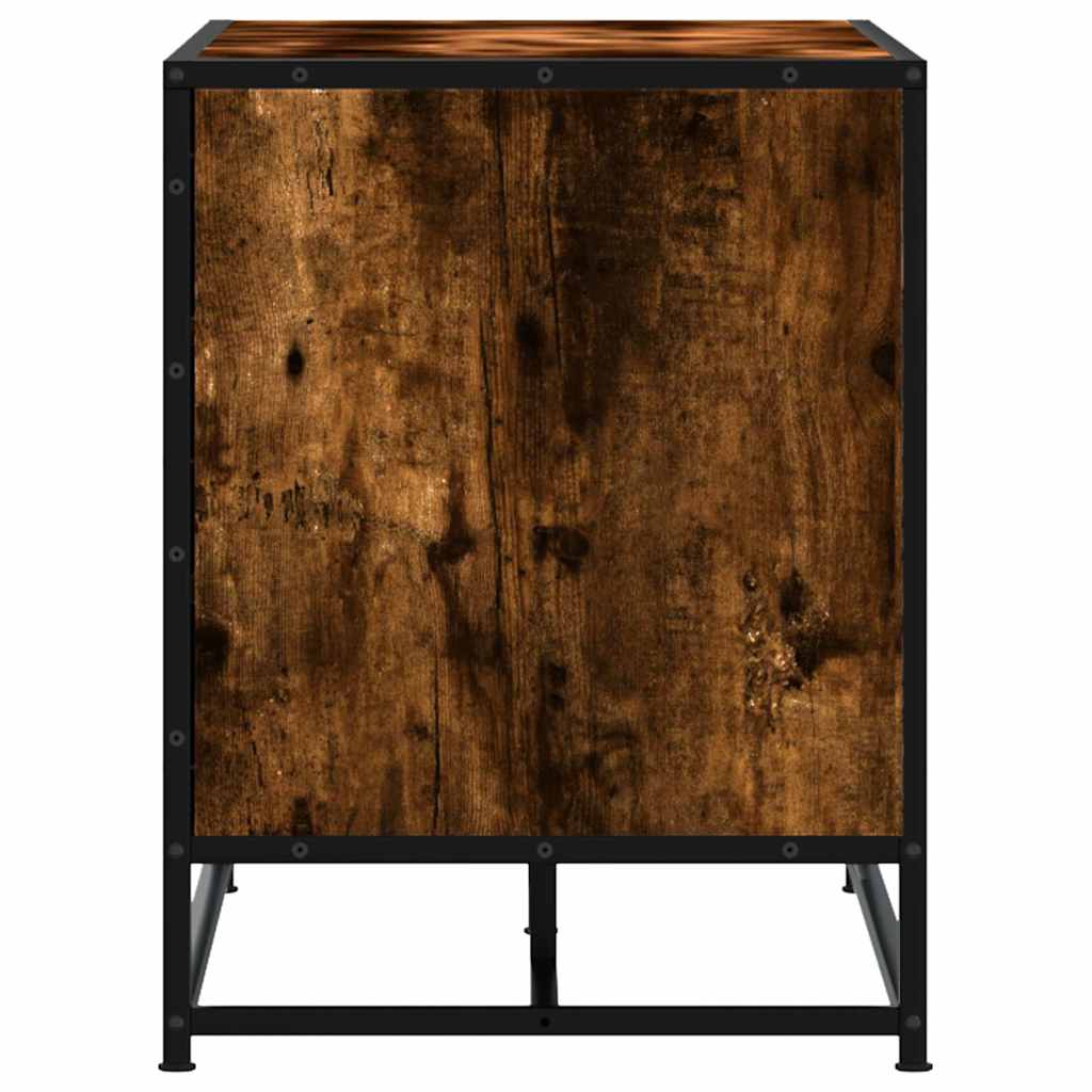 Banc à chaussures chêne fumé bois d'ingénierie et métal - XIOS