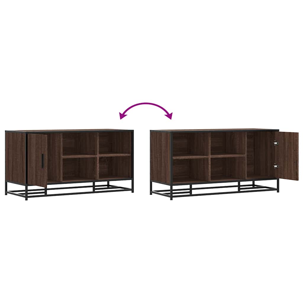 Banc à chaussures chêne marron bois d'ingénierie et métal - XIOS