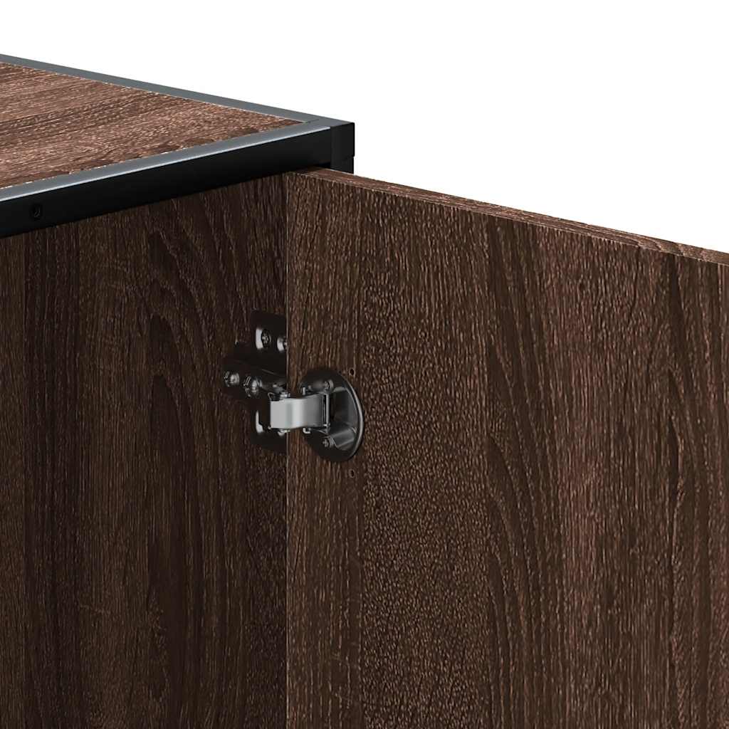 Banc à chaussures chêne marron bois d'ingénierie et métal - XIOS