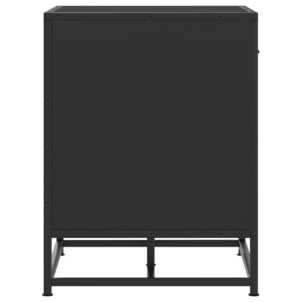 Banc à chaussures noir 60x40x53,5 cm bois d'ingénierie et métal - XIOS