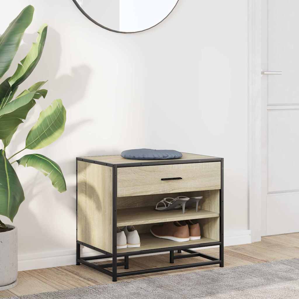 Banc à chaussures chêne sonoma bois d'ingénierie et métal - XIOS