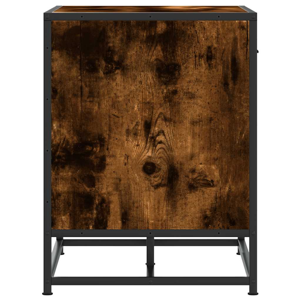 Banc à chaussures chêne fumé bois d'ingénierie et métal - XIOS