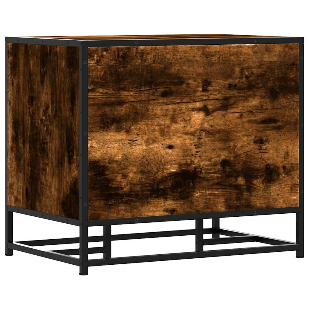 Banc à chaussures chêne fumé bois d'ingénierie et métal - XIOS