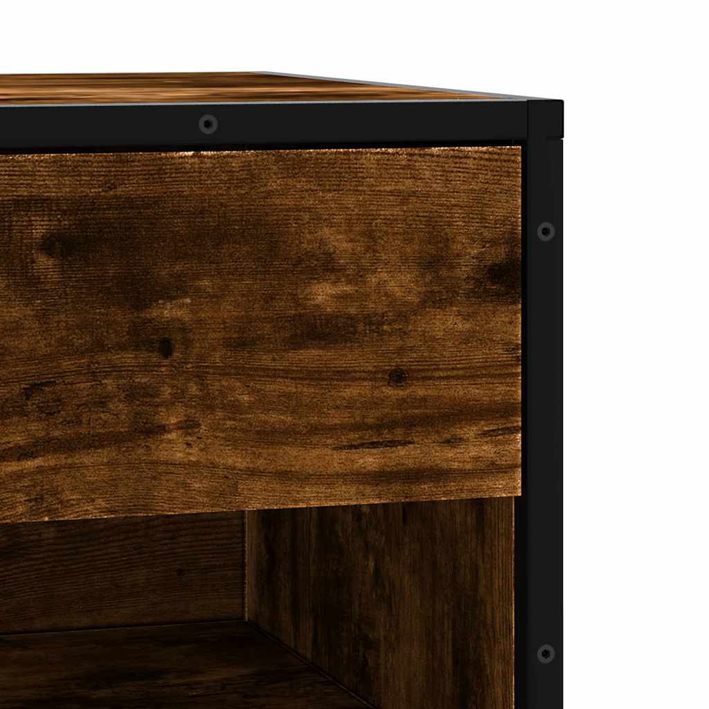 Banc à chaussures chêne fumé bois d'ingénierie et métal - XIOS