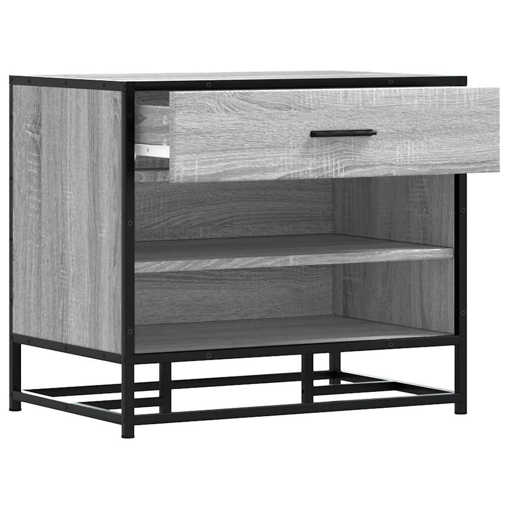 Banc à chaussures sonoma gris bois d'ingénierie et métal - XIOS