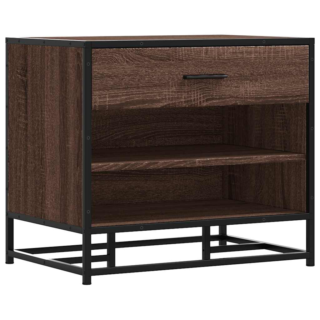 Banc à chaussures chêne marron bois d'ingénierie et métal - XIOS