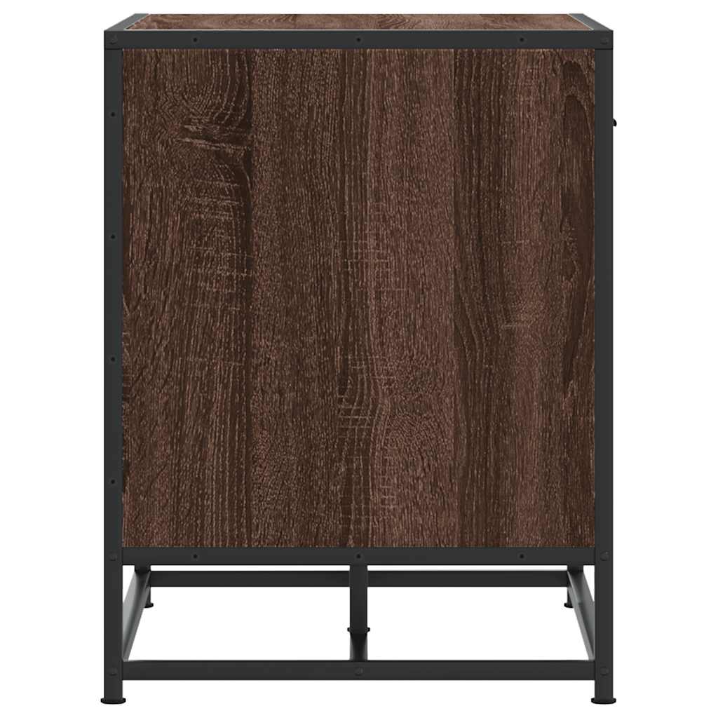 Banc à chaussures chêne marron bois d'ingénierie et métal - XIOS