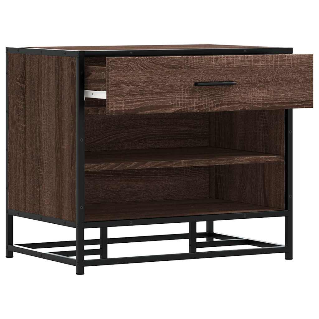 Banc à chaussures chêne marron bois d'ingénierie et métal - XIOS