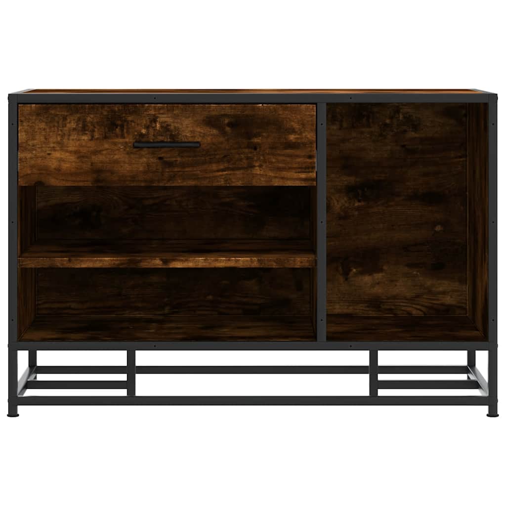 Banc à chaussures chêne fumé bois d'ingénierie et métal - XIOS