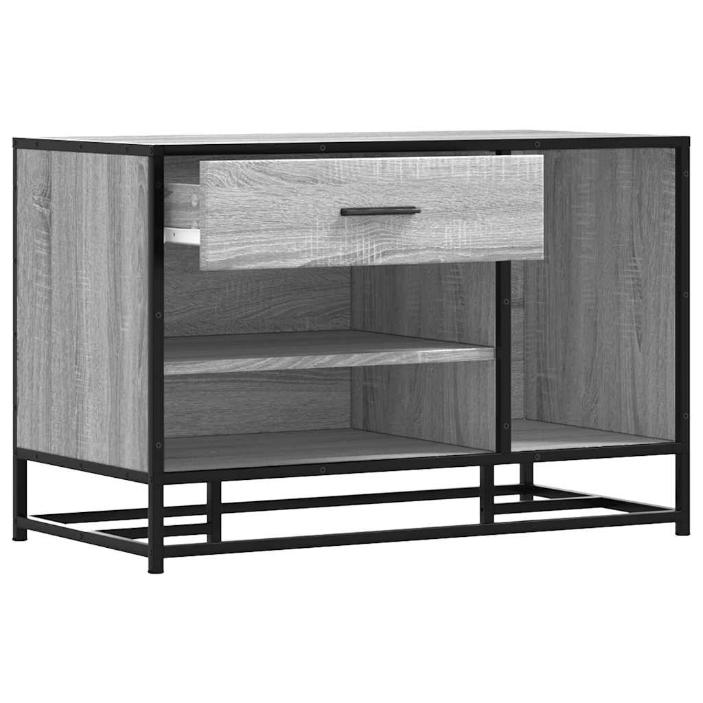 Banc à chaussures sonoma gris bois d'ingénierie et métal - XIOS