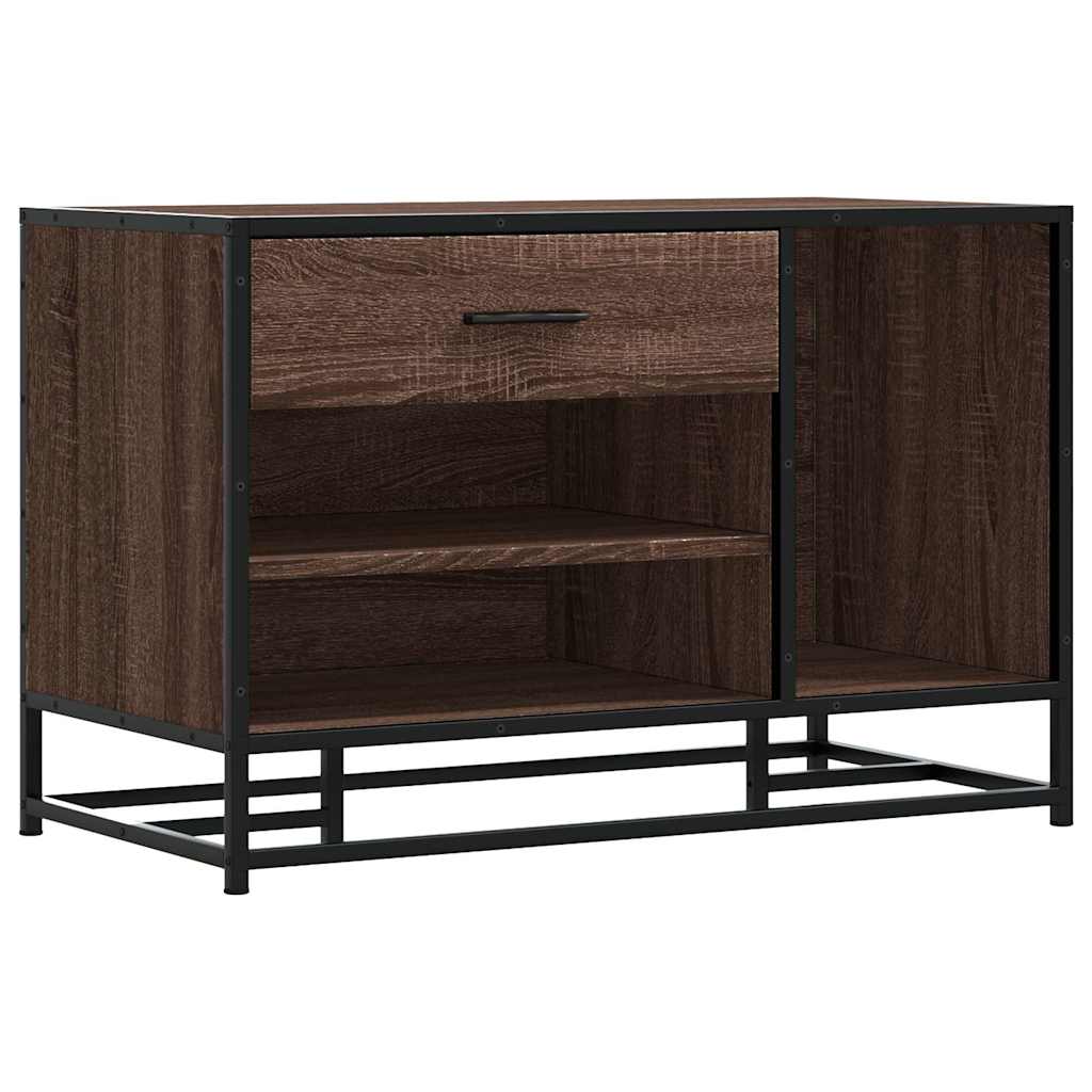 Banc à chaussures chêne marron bois d'ingénierie et métal - XIOS