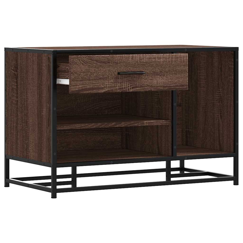 Banc à chaussures chêne marron bois d'ingénierie et métal - XIOS