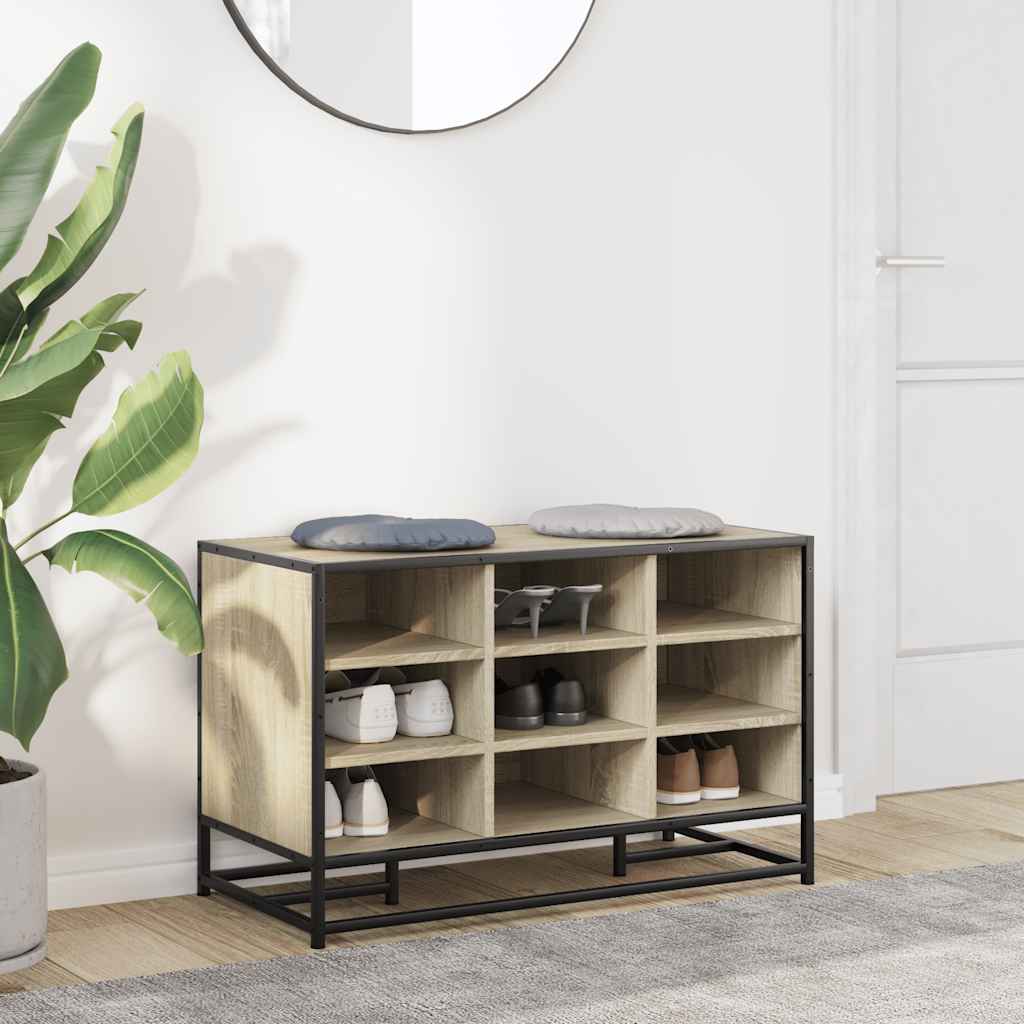 Banc à chaussures chêne sonoma bois d'ingénierie et métal - XIOS