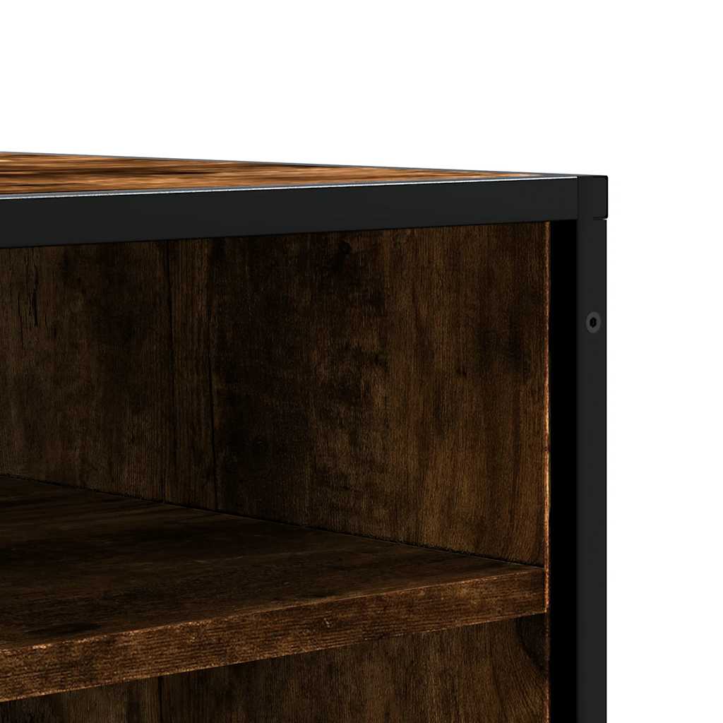 Banc à chaussures chêne fumé bois d'ingénierie et métal - XIOS