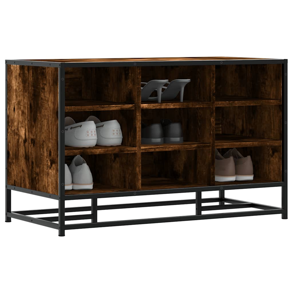 Banc à chaussures chêne fumé bois d'ingénierie et métal - XIOS