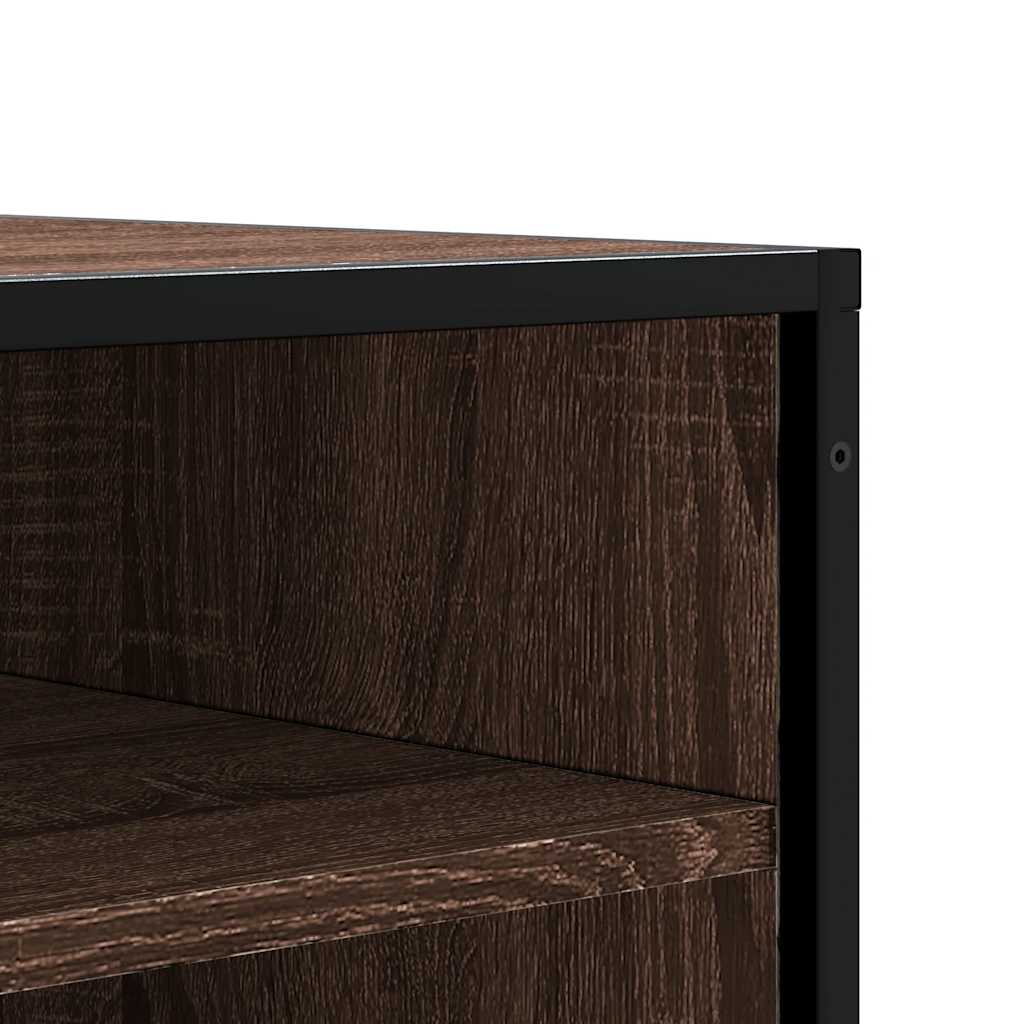 Banc à chaussures chêne marron bois d'ingénierie et métal - XIOS