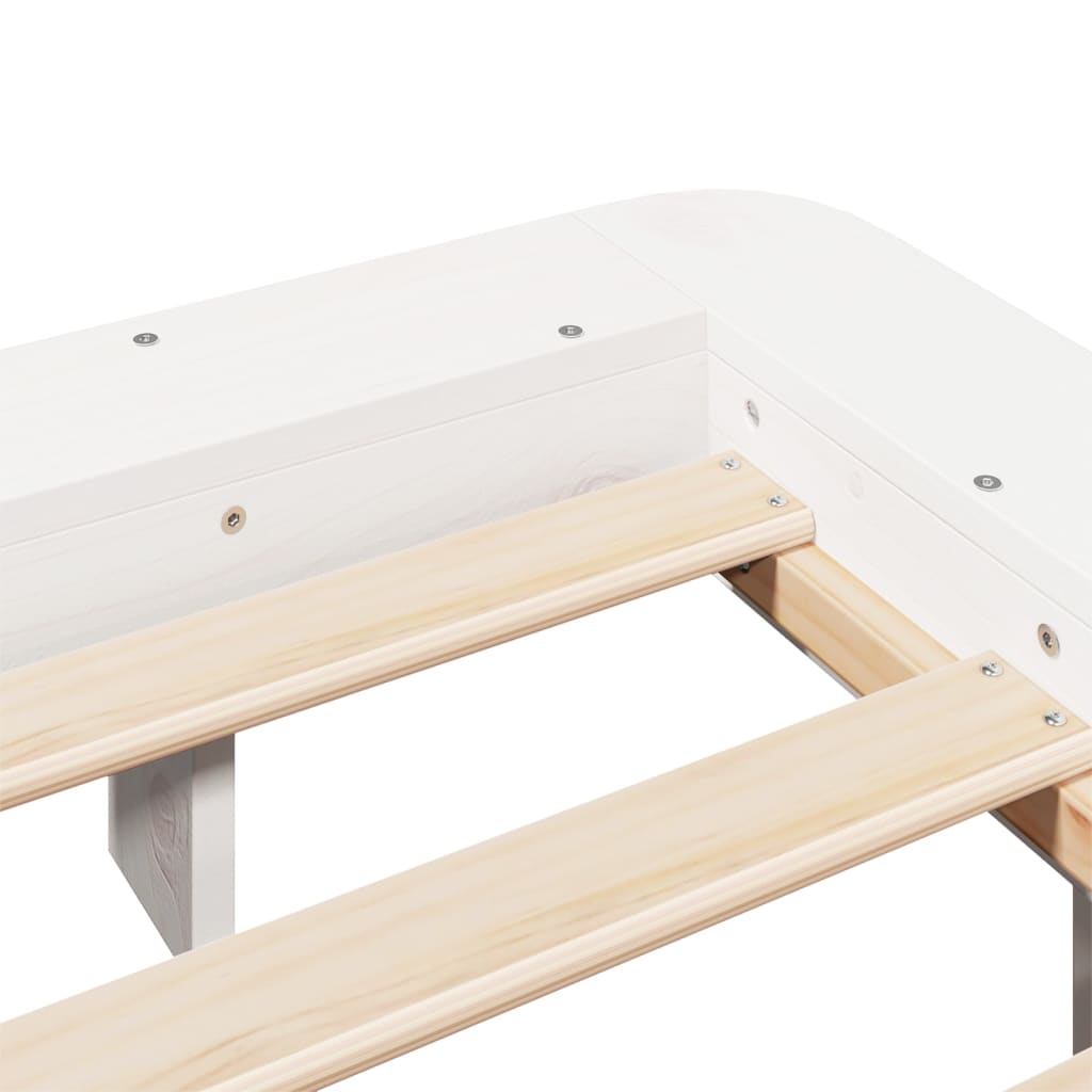 Cadre de lit sans matelas blanc 160x200 cm bois de pin massif - XIOS