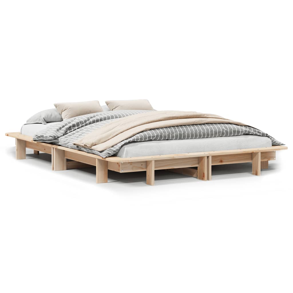 Cadre de lit sans matelas 120x200 cm bois de pin massif - XIOS