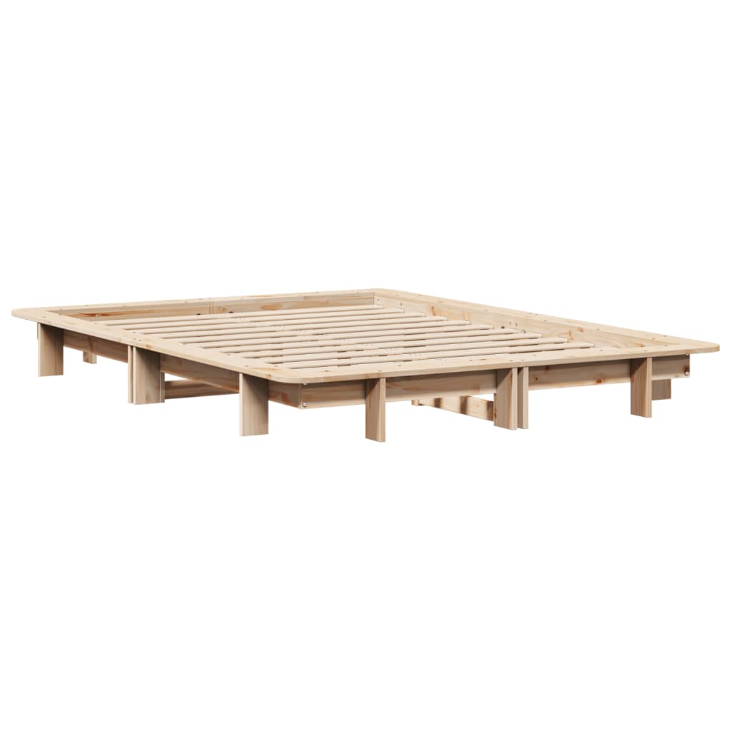 Cadre de lit sans matelas 120x200 cm bois de pin massif - XIOS
