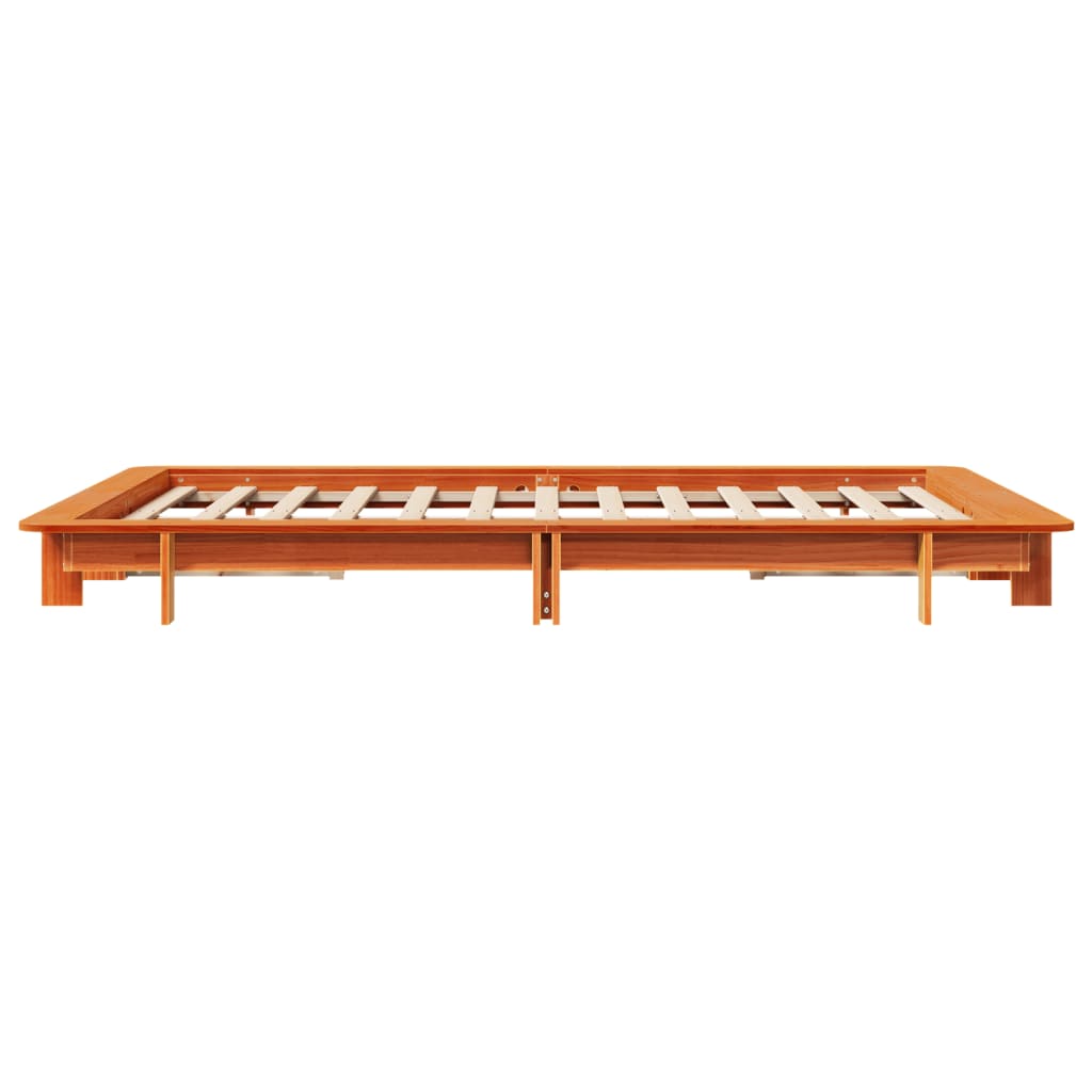 Cadre de lit sans matelas cire marron 120x200cm bois pin massif - XIOS