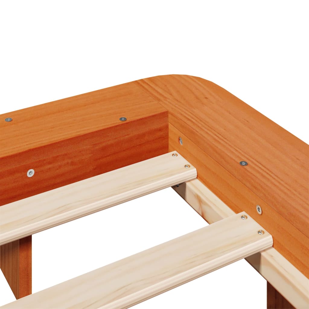 Cadre de lit sans matelas cire marron 120x200cm bois pin massif - XIOS