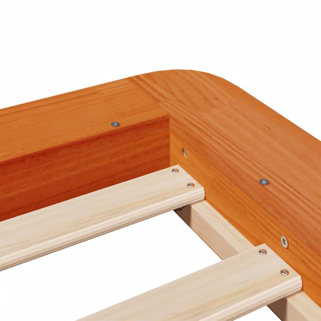 Cadre de lit sans matelas cire marron 90x200 cm bois pin massif - XIOS