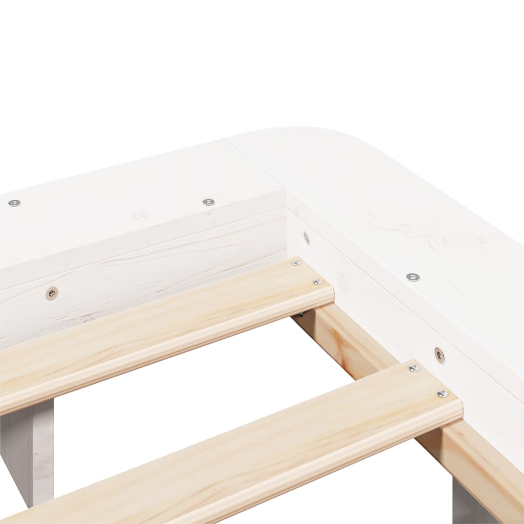 Cadre de lit sans matelas blanc 140x190 cm bois de pin massif - XIOS