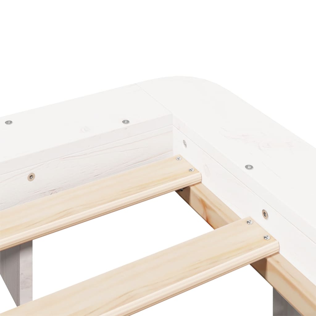 Cadre de lit sans matelas blanc 135x190 cm bois de pin massif - XIOS