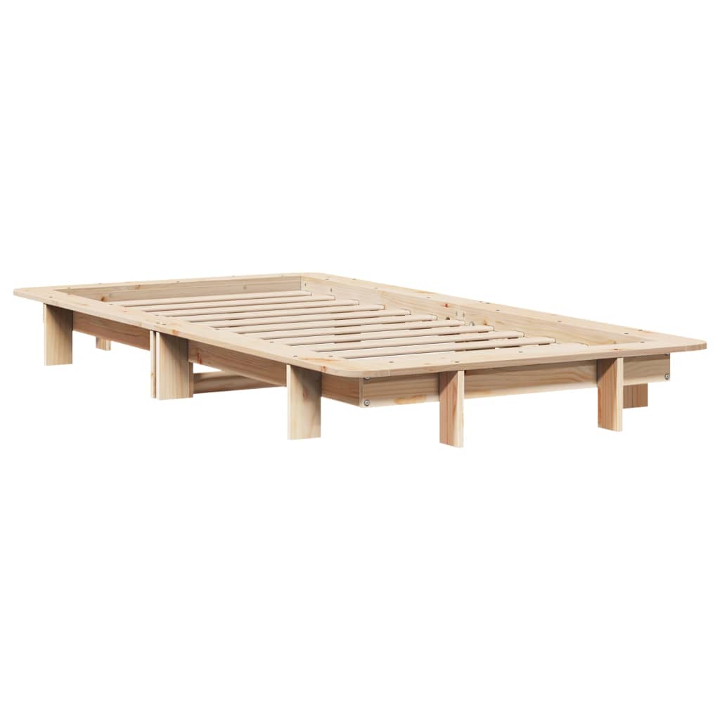 Cadre de lit sans matelas 75x190 cm bois de pin massif - XIOS