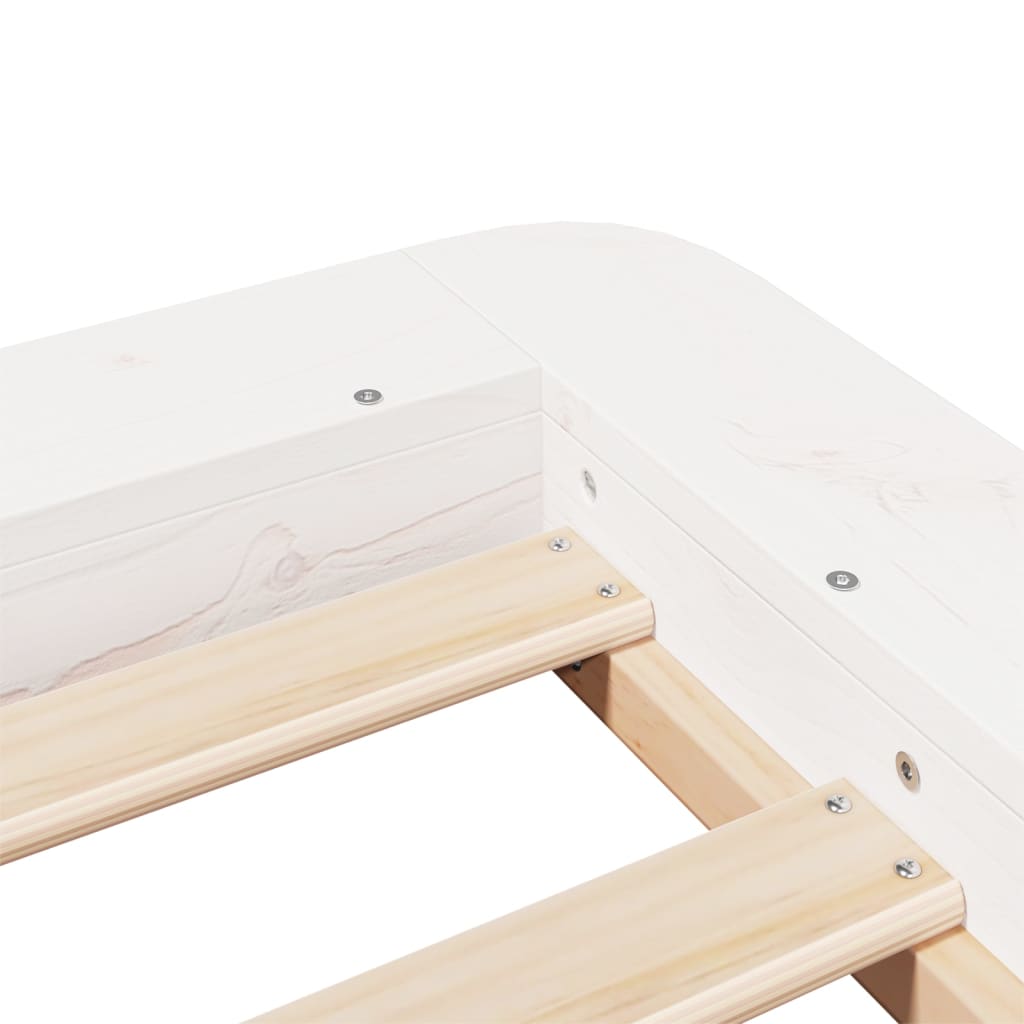 Cadre de lit sans matelas blanc 75x190 cm bois de pin massif - XIOS