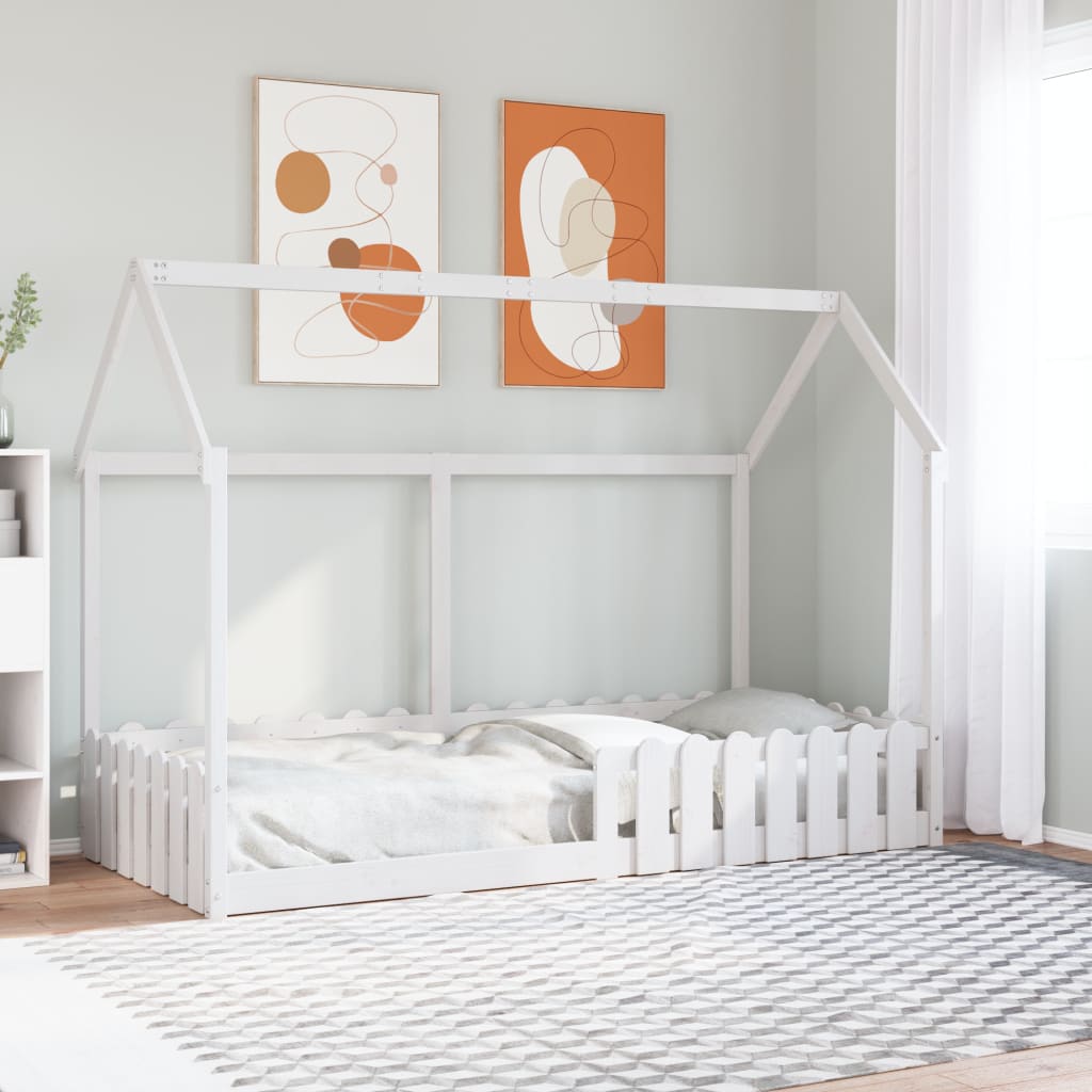Cadre de lit d'enfants forme de maison sans matelas 90x200 cm - XIOS