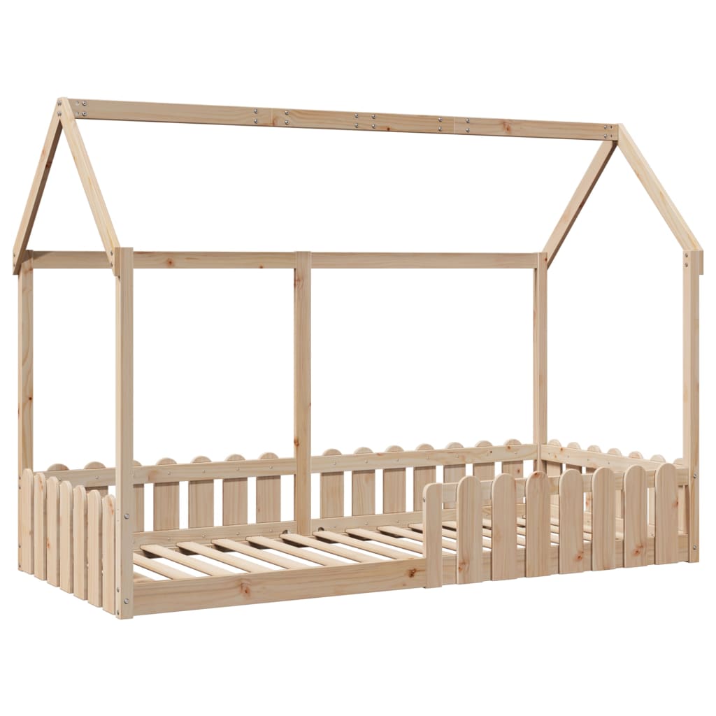Cadre de lit d'enfants forme de maison sans matelas pin massif - XIOS