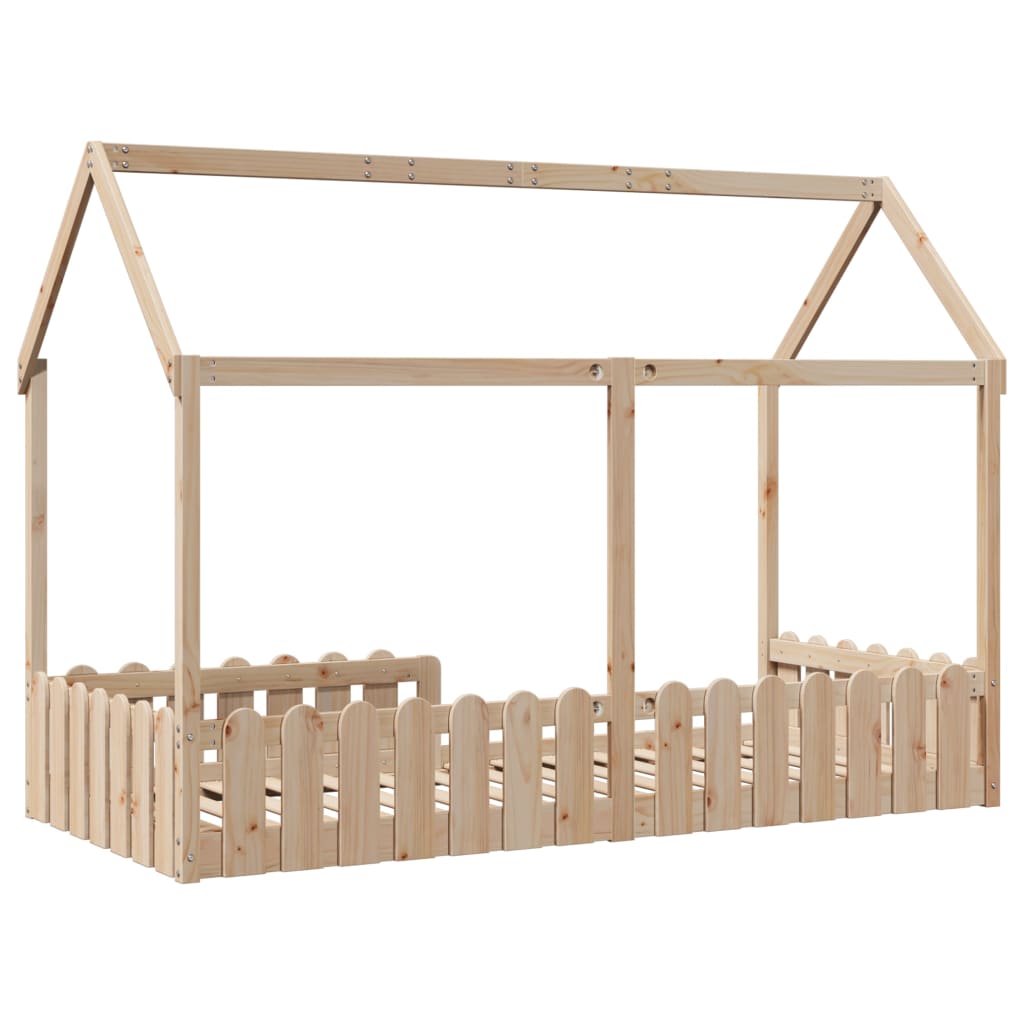 Cadre de lit d'enfants forme de maison sans matelas pin massif - XIOS