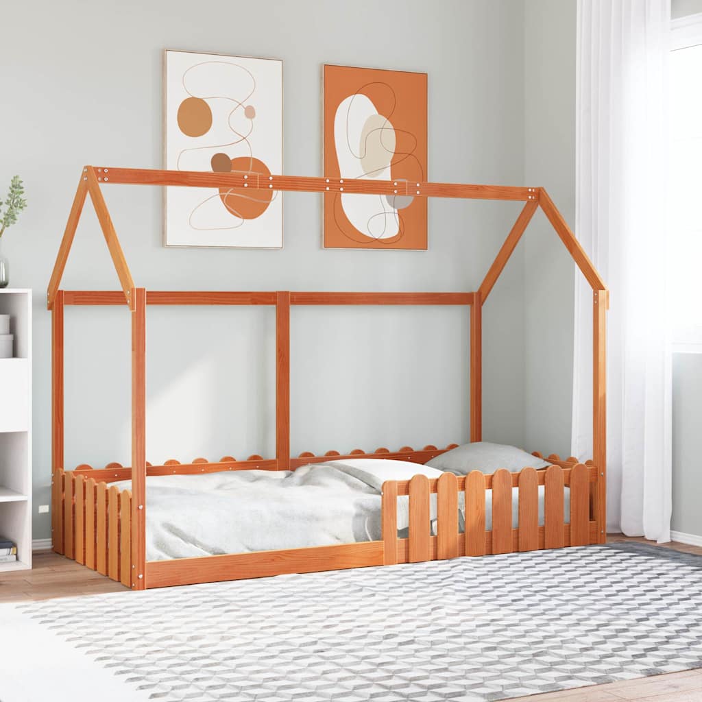 Cadre de lit d'enfants forme de maison sans matelas 90x190 cm - XIOS