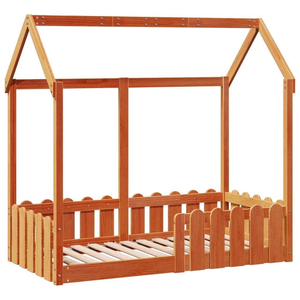 Cadre de lit d'enfants forme de maison sans matelas 70x140 cm - XIOS