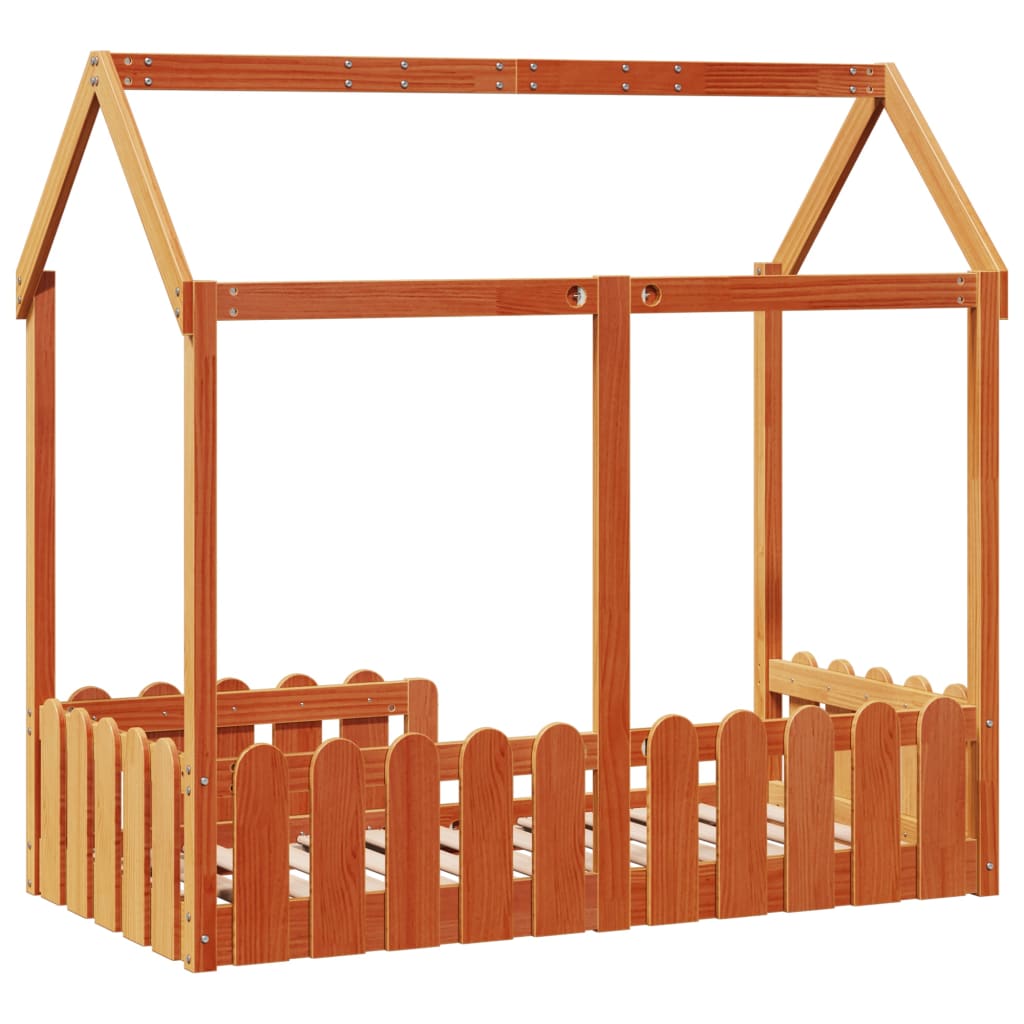 Cadre de lit d'enfants forme de maison sans matelas 70x140 cm - XIOS