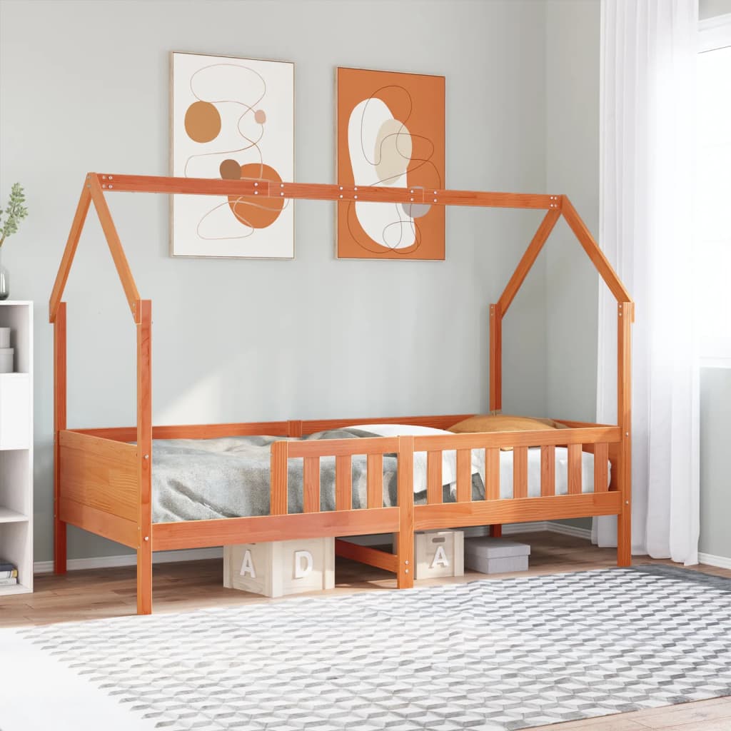 Cadre de lit d'enfants forme de maison sans matelas pin - XIOS