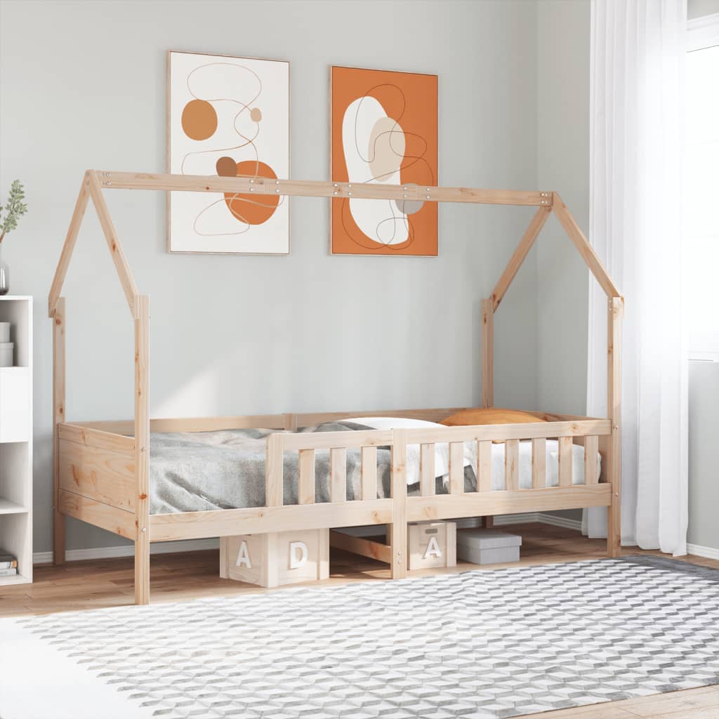 Cadre de lit d'enfants forme de maison sans matelas pin - XIOS