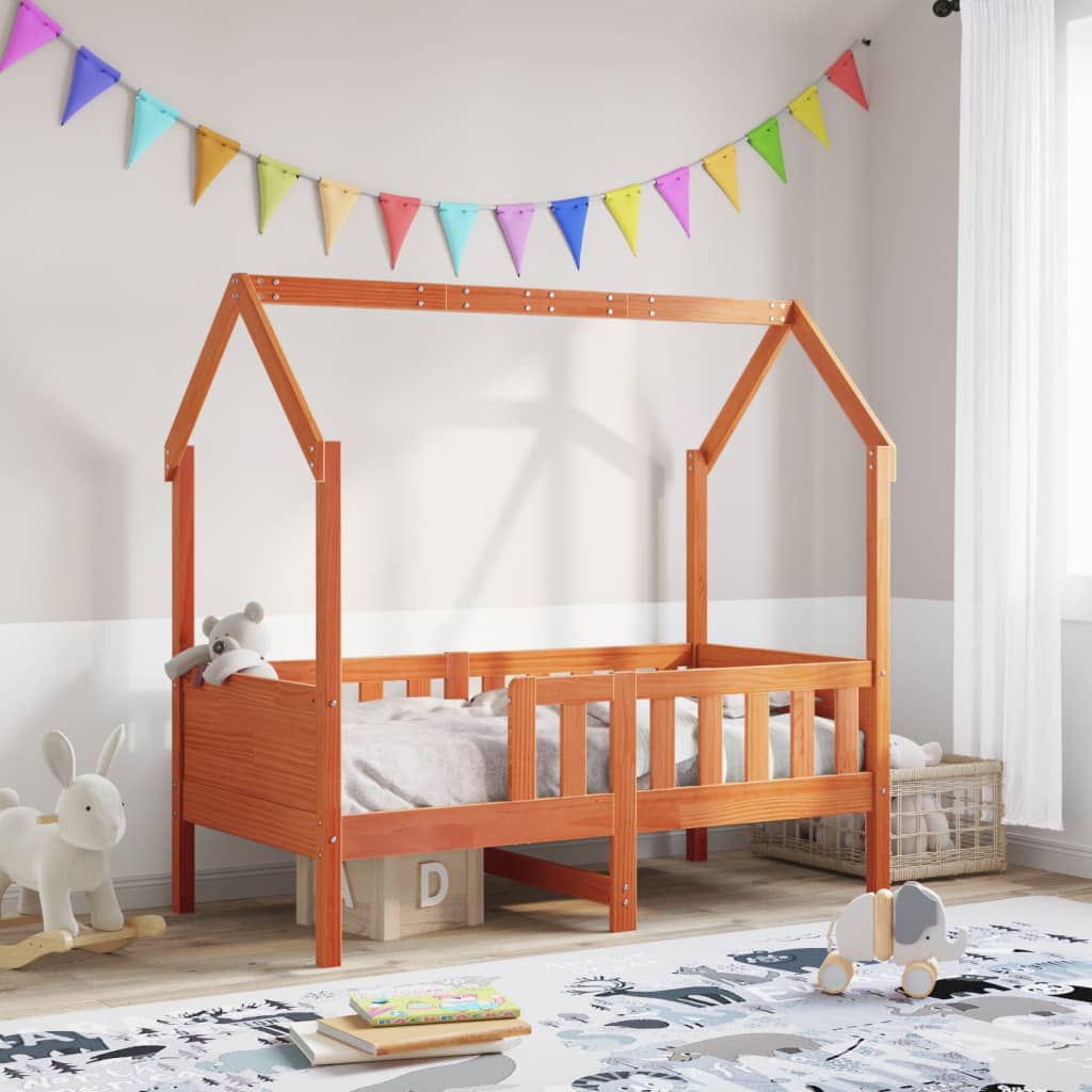 Cadre de lit d'enfants forme de maison sans matelas pin - XIOS